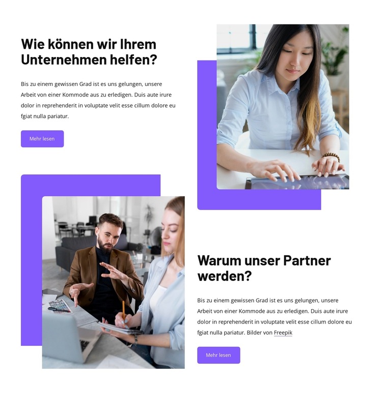 Unsere virtuellen Assistenten Website-Vorlage