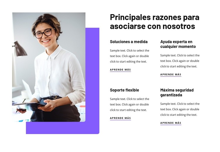 Ventajas de trabajar con nosotros Plantilla CSS