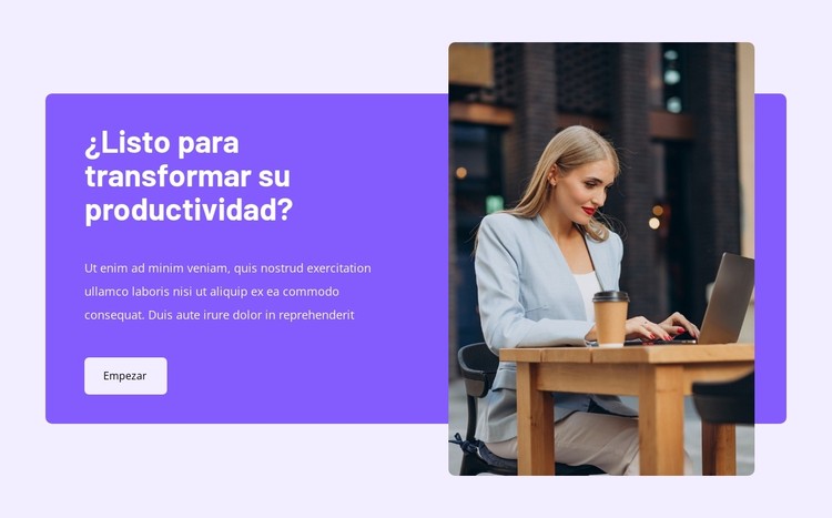 Transforme su productividad Plantilla CSS