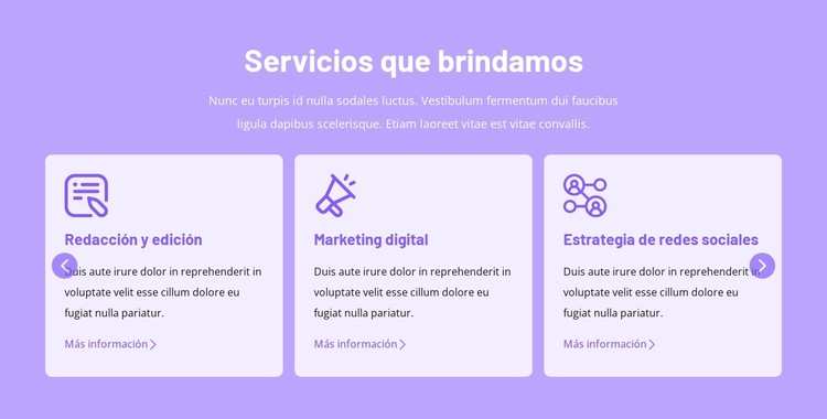 Servicios que brindamos Plantilla CSS