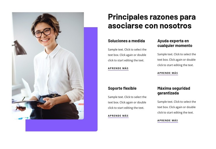 Ventajas de trabajar con nosotros Plantilla HTML