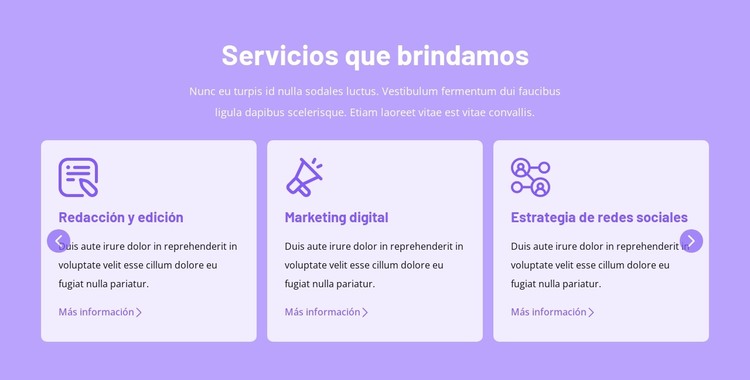 Servicios que brindamos Plantilla HTML