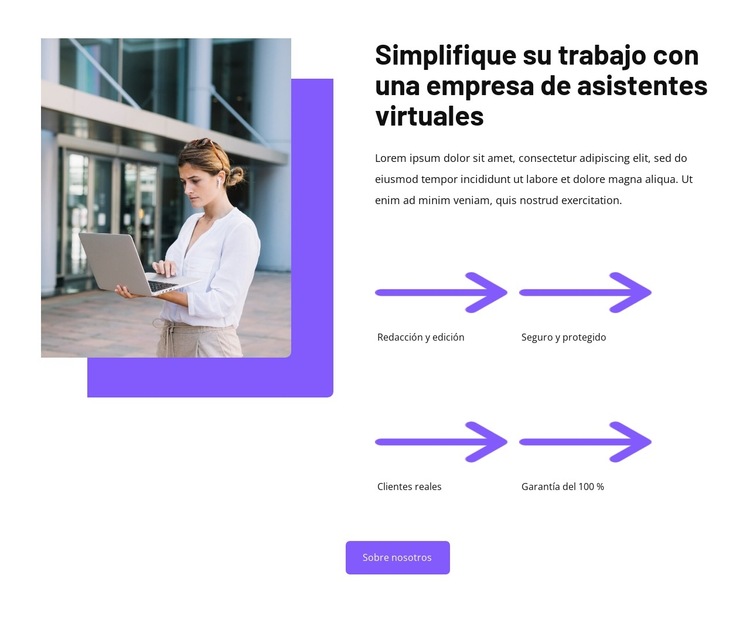 Soluciones de asistente virtual Plantilla de sitio web