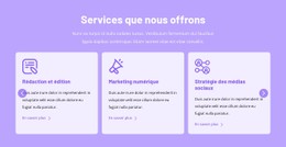 Services Que Nous Offrons Modèle De Site Web HTML CSS