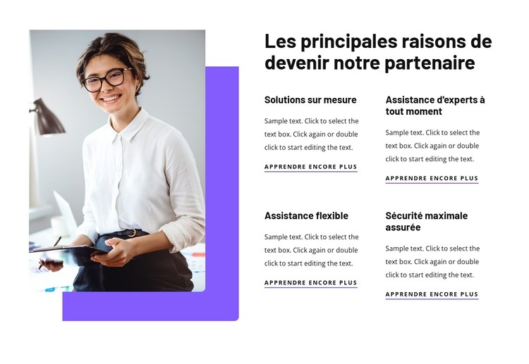 Avantages de travailler avec nous Modèle CSS