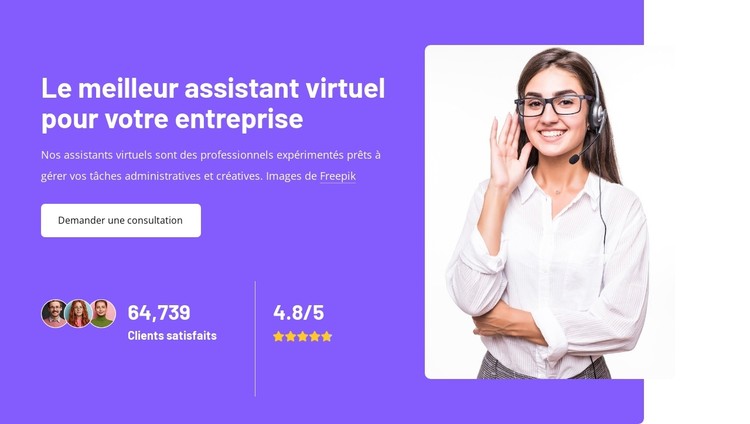 Meilleur service d'assistant virtuel Modèle CSS