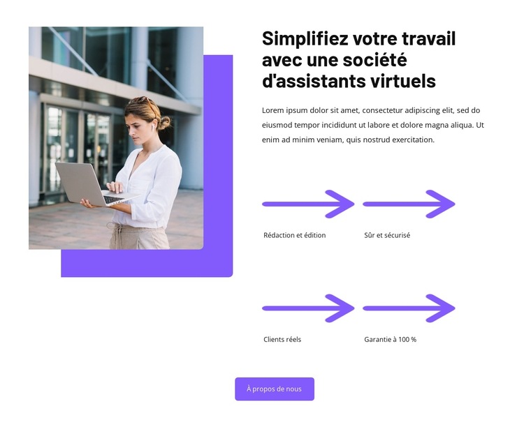 Solutions d'assistant virtuel Modèle de site Web