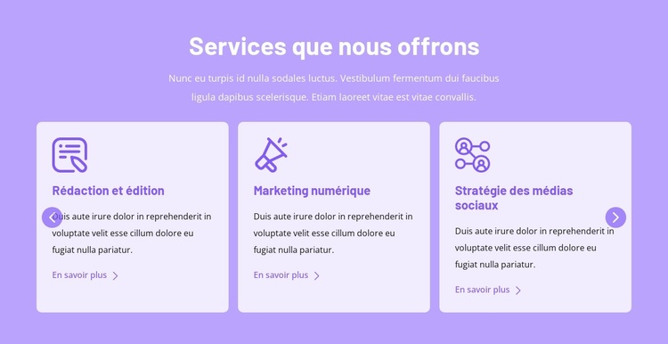 Services que nous offrons Thème WordPress