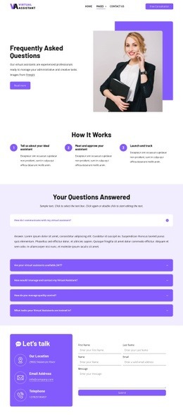 Your questions answered page - Html Code Example by Nicepage