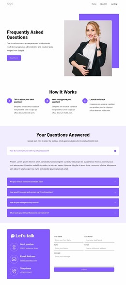 Your Questions Answered Page - HTML Designer