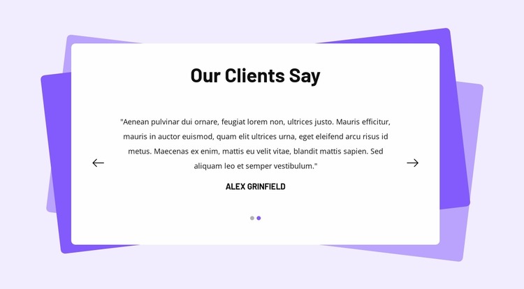 Testimonials block with shapes Html Website Builder