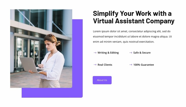 Virtual assistant solutions Html Website Builder