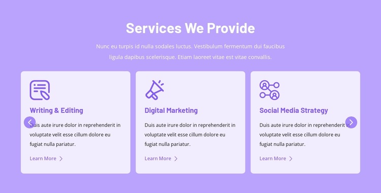 Services we provide HTML5 Template