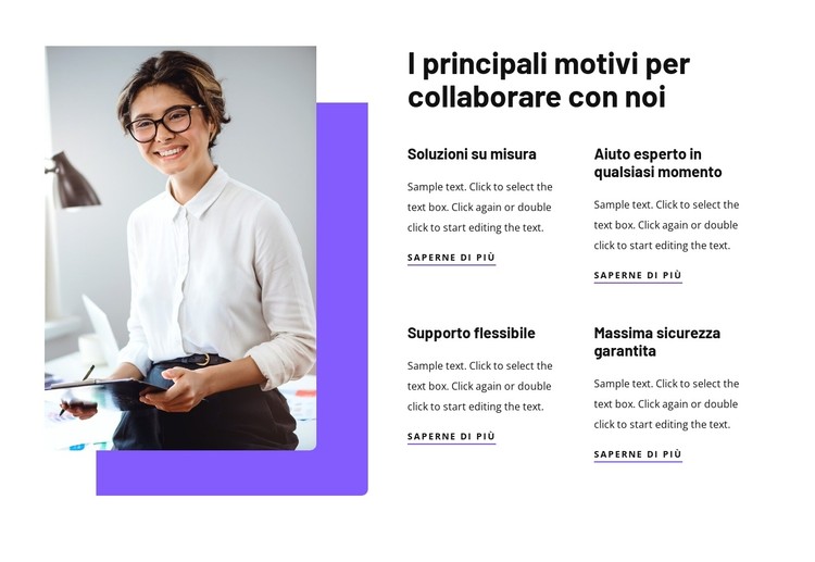 Vantaggi lavorando con noi Modello CSS