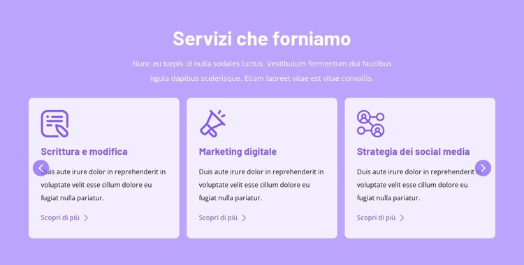 Servizi che forniamo Modello CSS