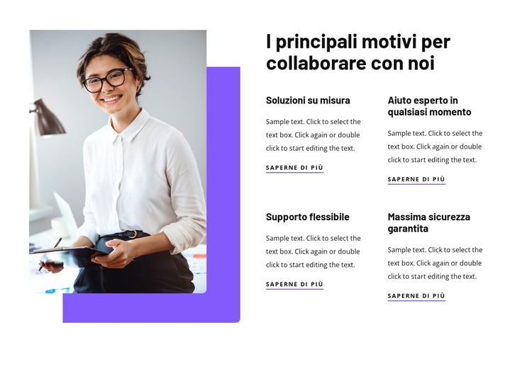 Vantaggi lavorando con noi Modello HTML