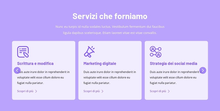 Servizi che forniamo Modello HTML