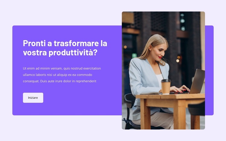 Trasforma la tua produttività Modello di sito Web