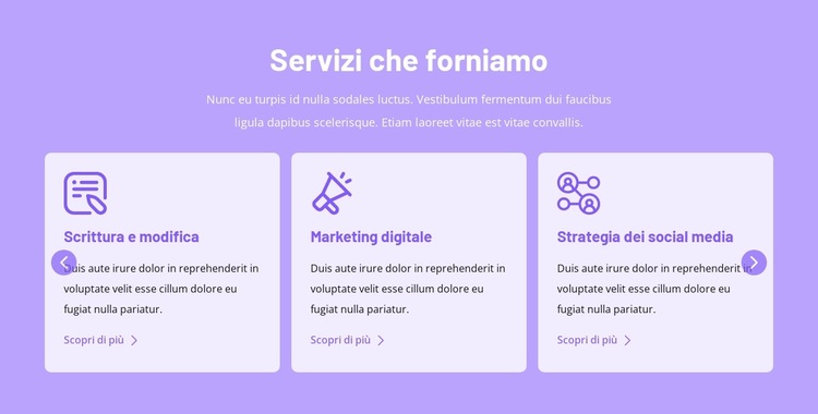 Servizi che forniamo Modello di sito Web