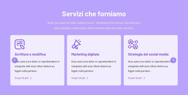 Servizi che forniamo Tema WordPress