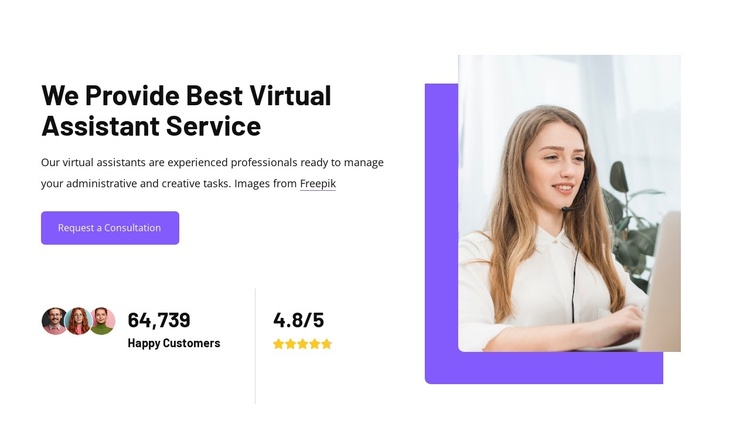 Award-winning virtual assistants Joomla Template