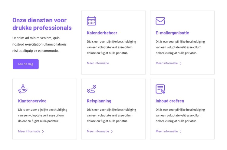 Onze diensten voor drukke professionals CSS-sjabloon