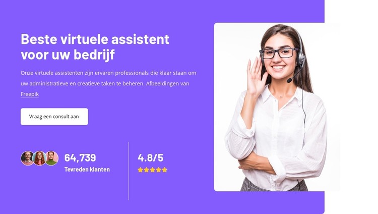 Beste virtuele assistent-service CSS-sjabloon