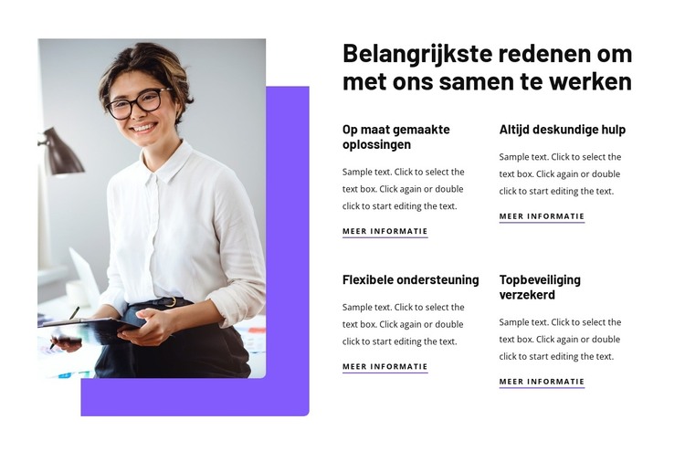 Voordelen van samenwerken met ons HTML-sjabloon