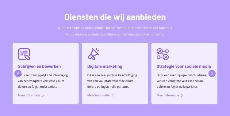 Diensten die wij aanbieden Website Builder-sjablonen