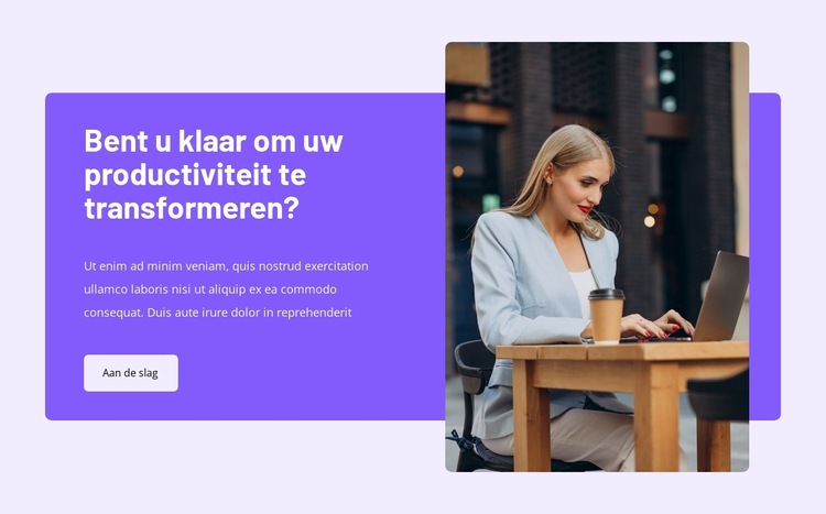 Transformeer uw productiviteit Website sjabloon