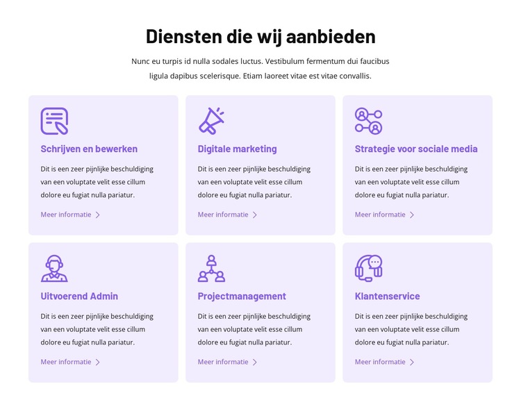 Gepersonaliseerde virtuele ondersteuning Website sjabloon