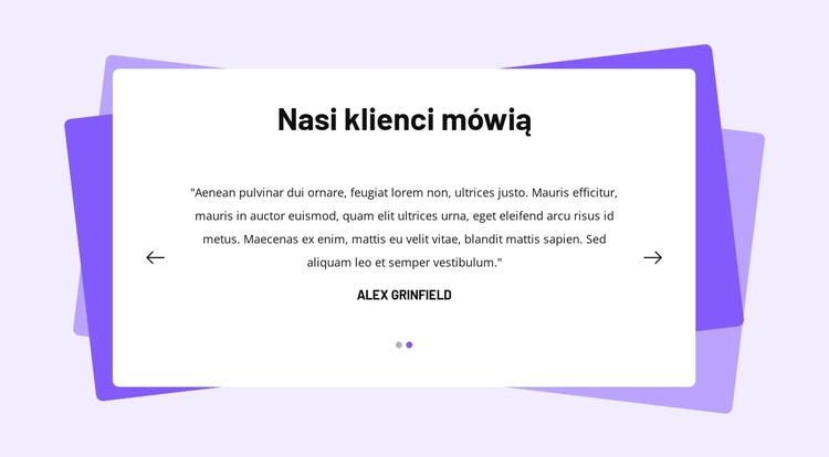 Blok referencji z kształtami Motyw WordPress