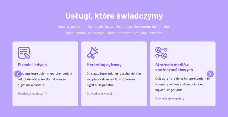 Usługi, które świadczymy Szablon CSS