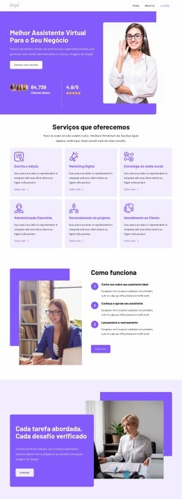 Maquete De Site Multifuncional Para Assistente Virtual