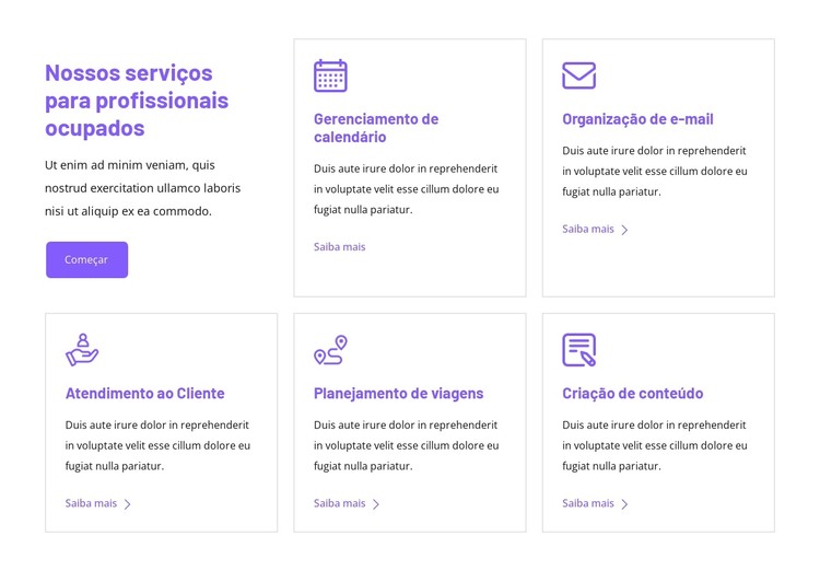 Nossos serviços para profissionais ocupados Template CSS