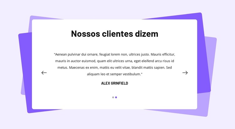 Bloco de depoimentos com formas Template CSS