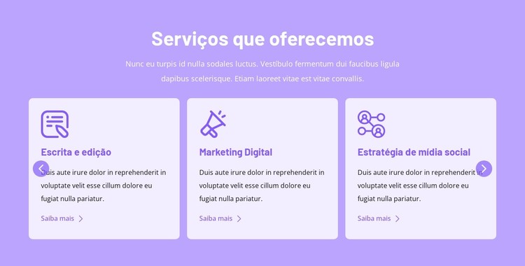 Serviços que oferecemos Template CSS