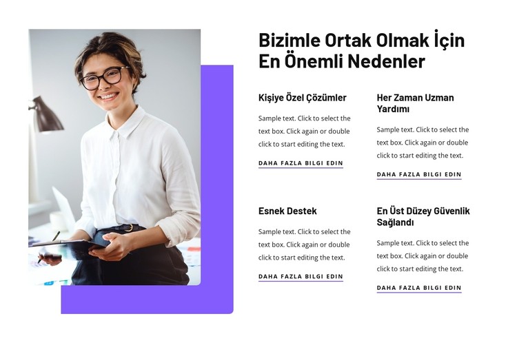 Bizimle çalışmanın avantajları CSS Şablonu