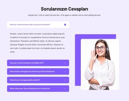 Sorularınızın Cevapları Tabloda - Duyarlı Web Sitesi Şablonu