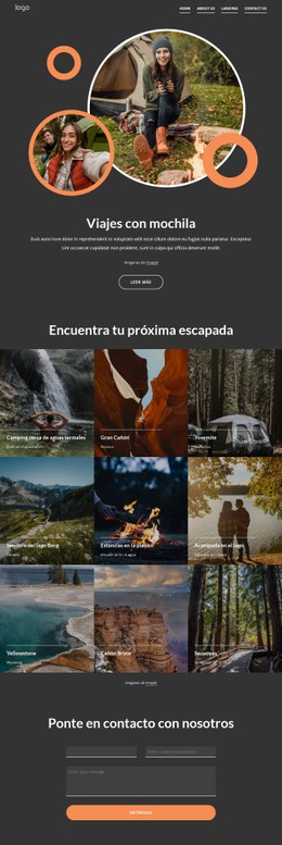 Excursiones Con Mochila Plantilla De Formulario CSS