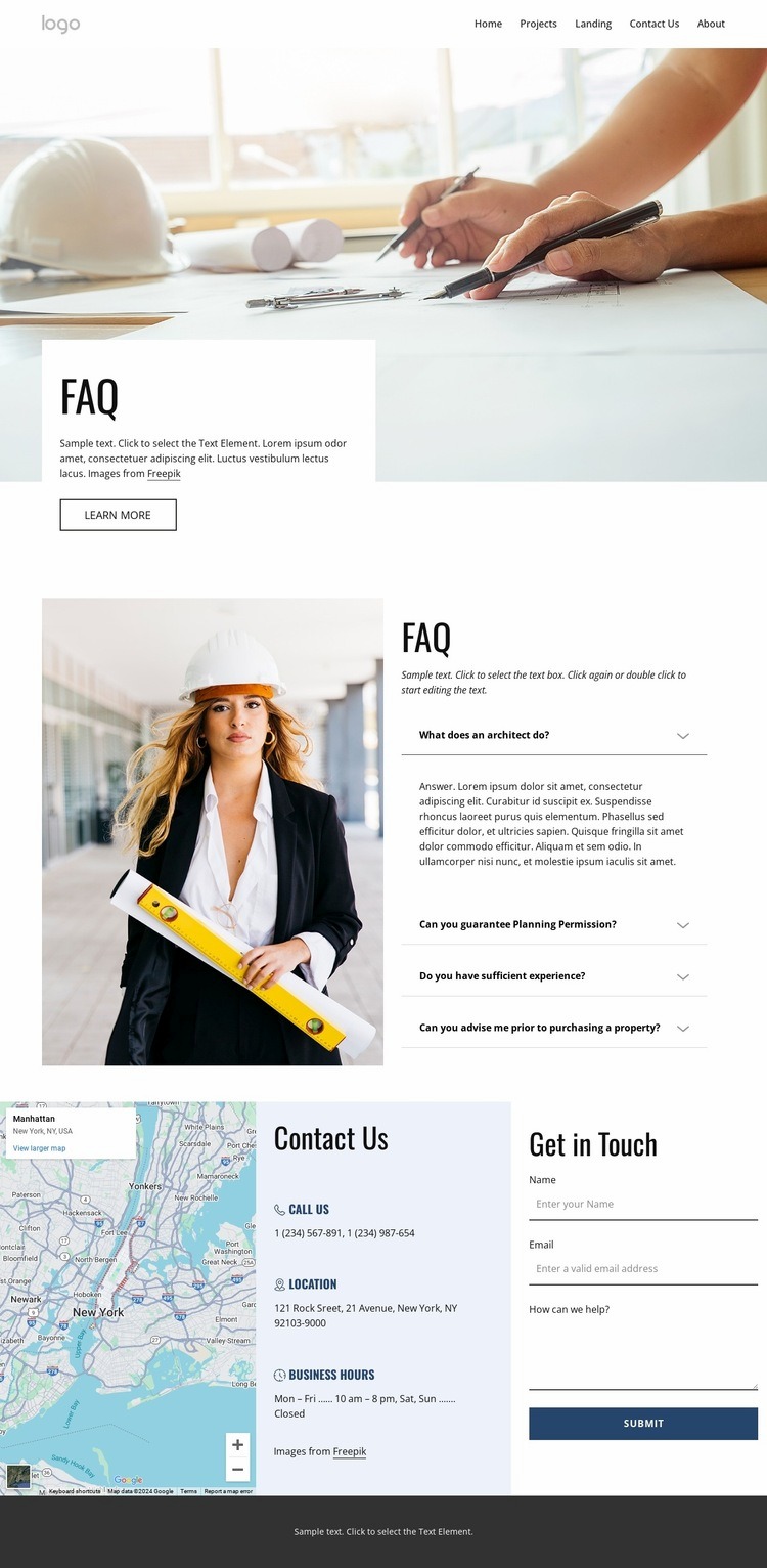 Architectural FAQs Homepage Design