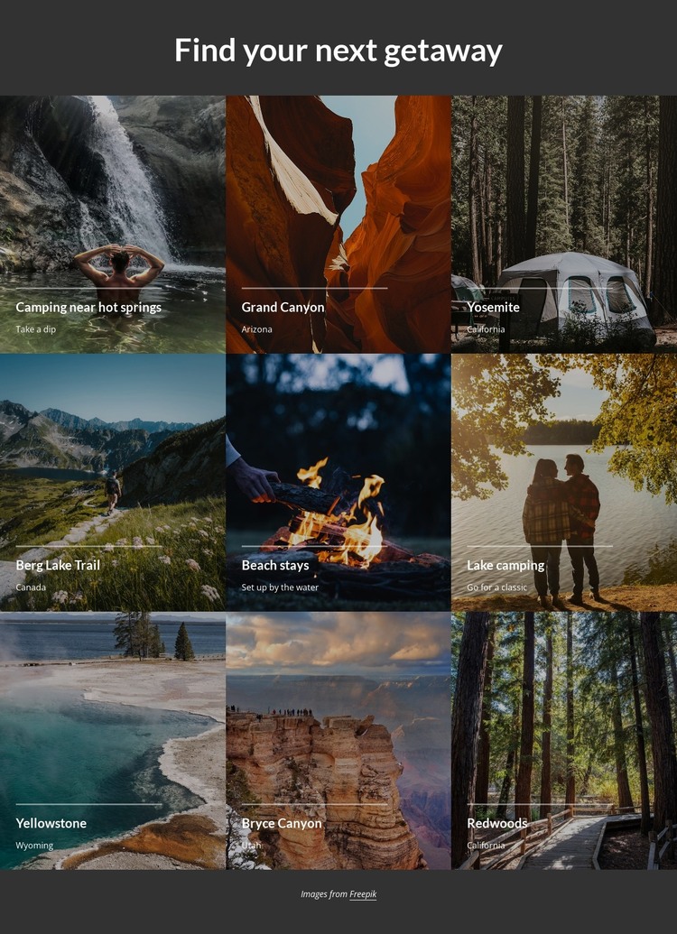 Our guided backpacking tours HTML Template