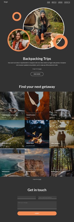 Backpacking Tours - Drag And Drop HTML Builder