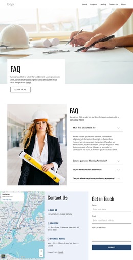 Architectural FAQs - HTML5 Landing Page