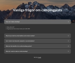 En Exklusiv Webbdesign För Campground FAQ Block