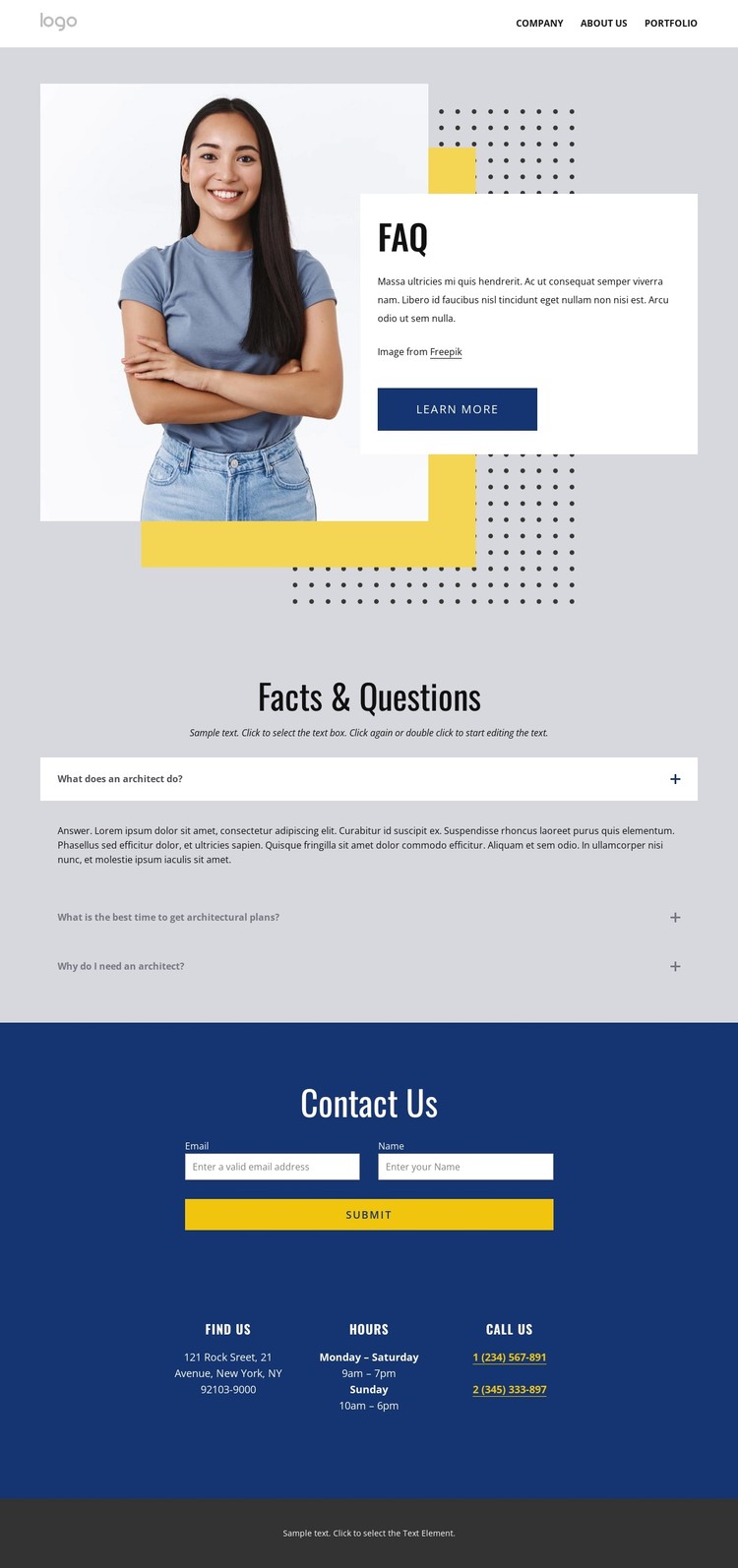 Read our FAQs CSS Template