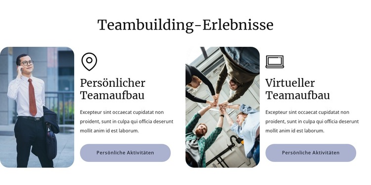 Teambuilding-Erlebnisse HTML-Vorlage