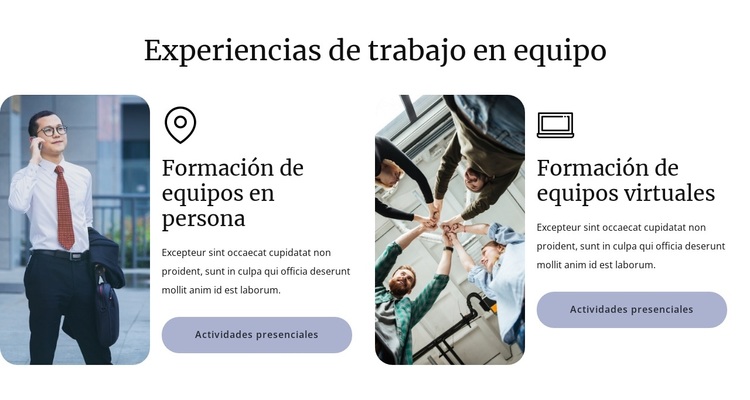 Experiencias de team building Tema de WordPress