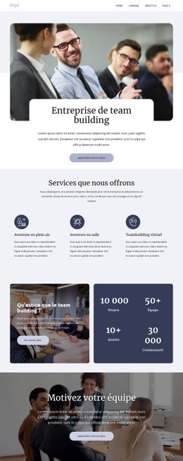 Solutions De Team Building - Page De Destination Du Commerce Électronique