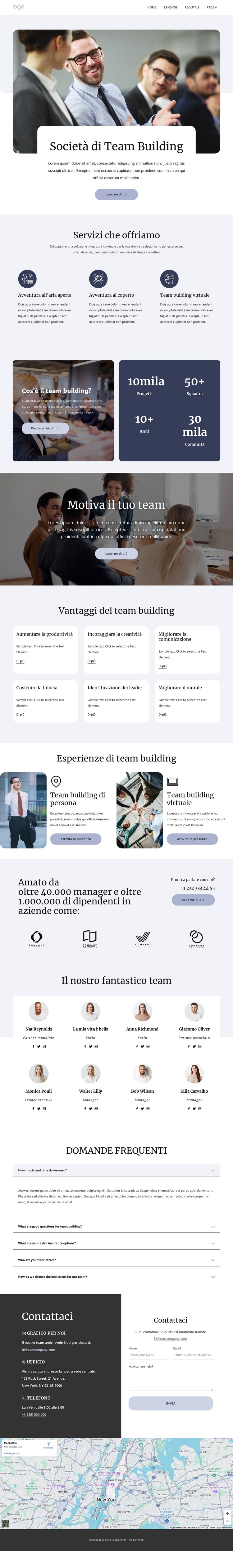 Soluzioni per il team building Modello CSS